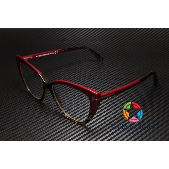 TOM FORD FT5673 B 056 Havana Clear Plastic blue filter 54 mm Women's Eyeglasses