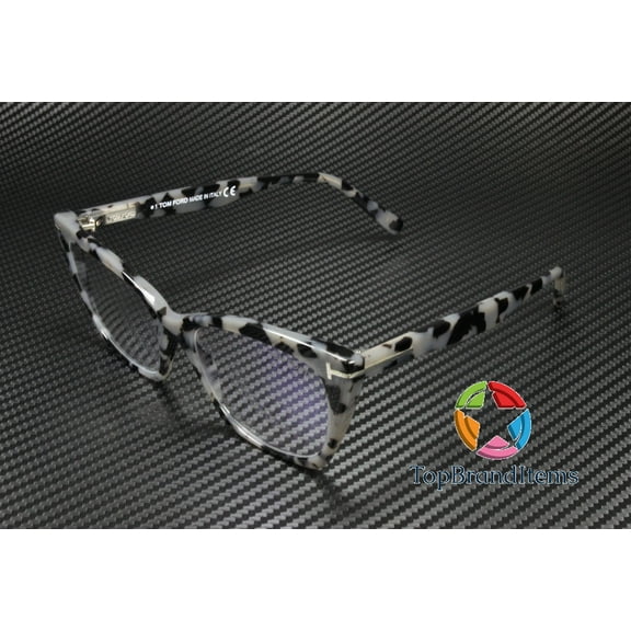 TOM FORD FT5709 B 056 Havana Clear Plastic blue filter 54 mm Women's Eyeglasses