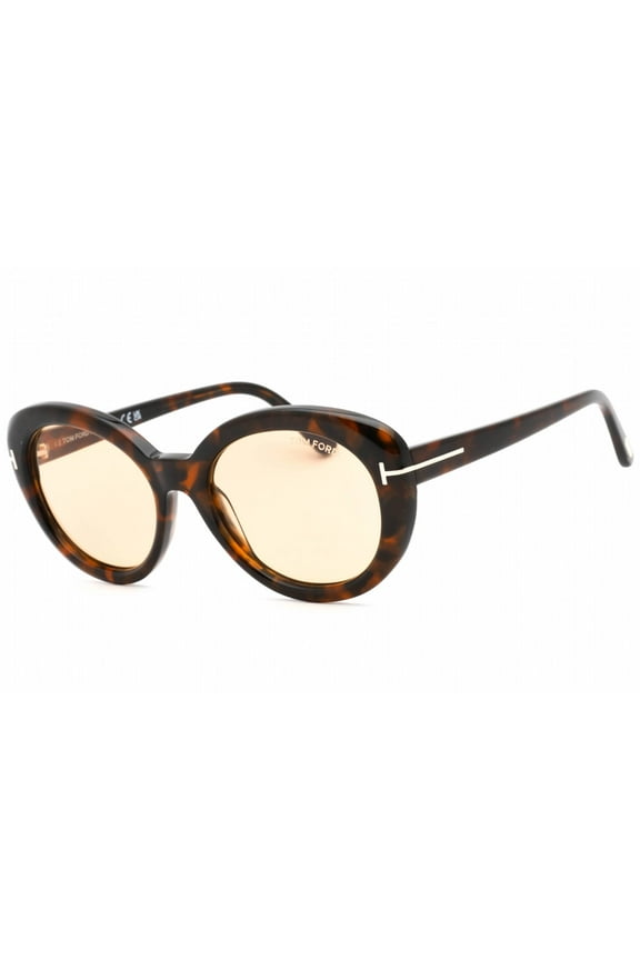 FT1009 52E Plastic Dark Havana Brown 55 mm Women's Sunglasses