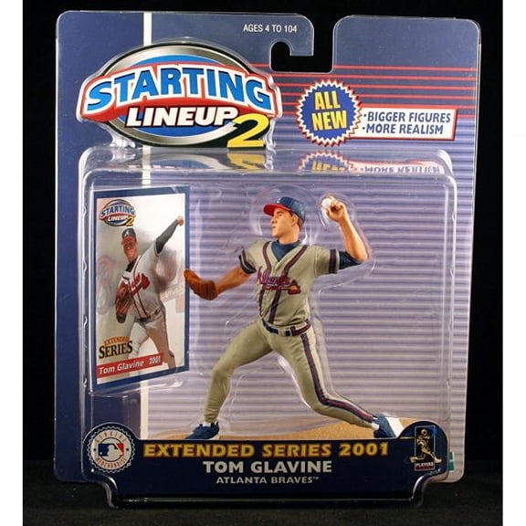 TOM GLAVINE / ATLANTA BRAVES 2001 MLB Starting Lineup 2 EXTENDED SERIES Action Figure & Exclusive Trading Card