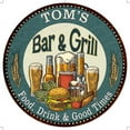 thumbnail image 1 of TOM'S Bar and Grill 14" Round Metal Sign Kitchen Wall Decor 100140023030, 1 of 1