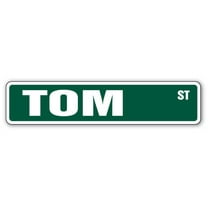 TOM Street Sign Childrens Name Room Sign | Indoor/Outdoor |  18" Wide
