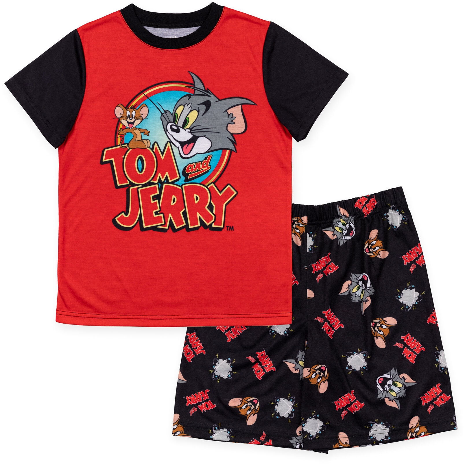 TOM and JERRY Looney Tunes Toddler Boys Pajama Shirt and Shorts