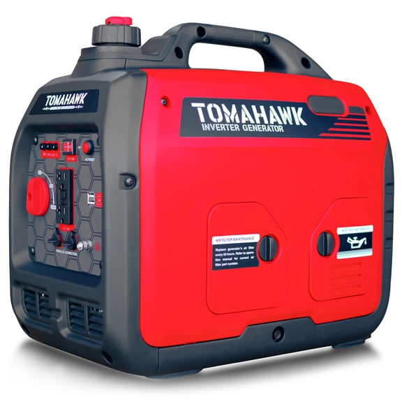 TOMAHAWK 2000 Watt Inverter Generator Super Quiet Portable Power for Residential Home Use 120V and USB Outlet Panel