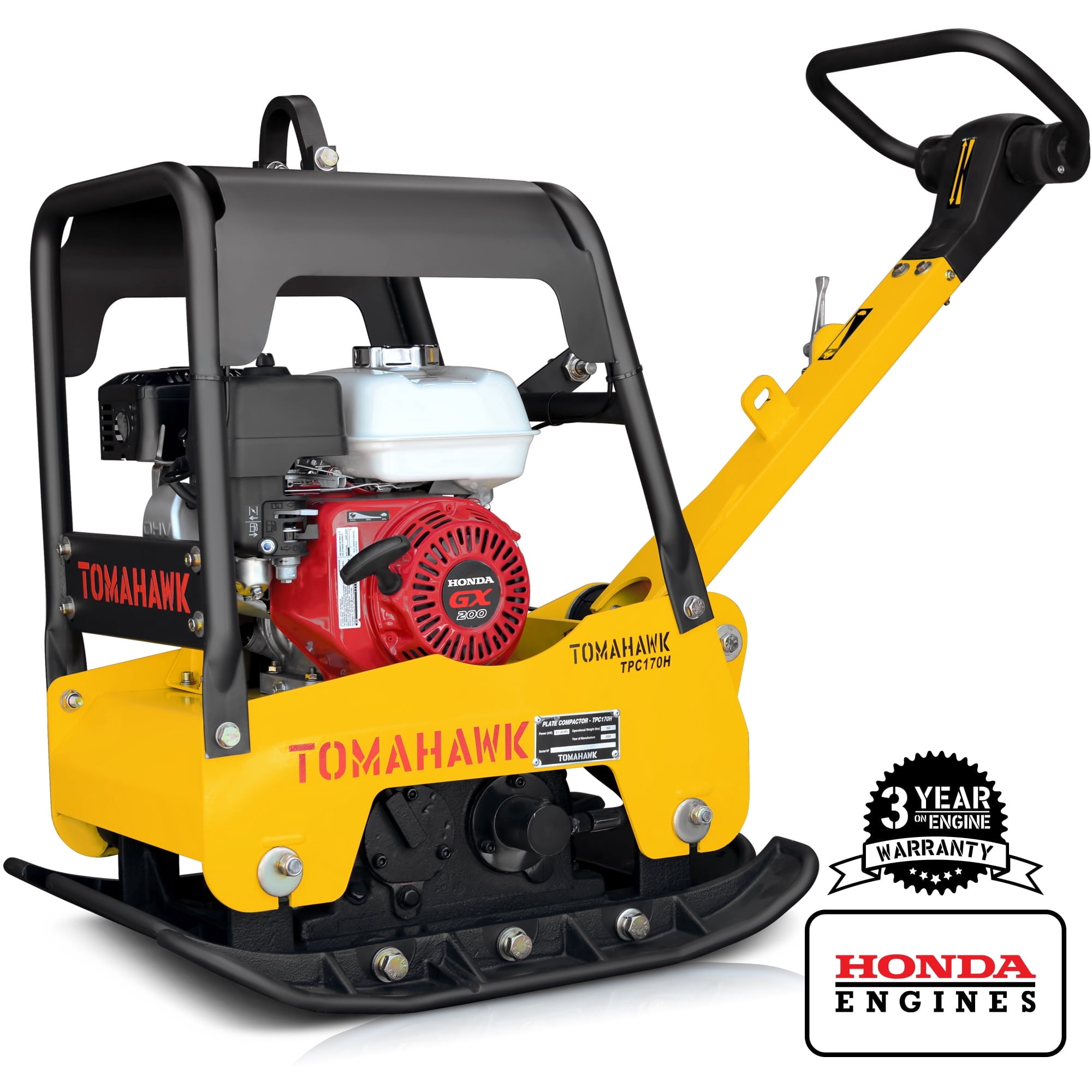 Mohawk Compactor TOMAHAWK 6.5 HP Honda Hydraulic Plate Compactor for Asphalt, Aggregate ...