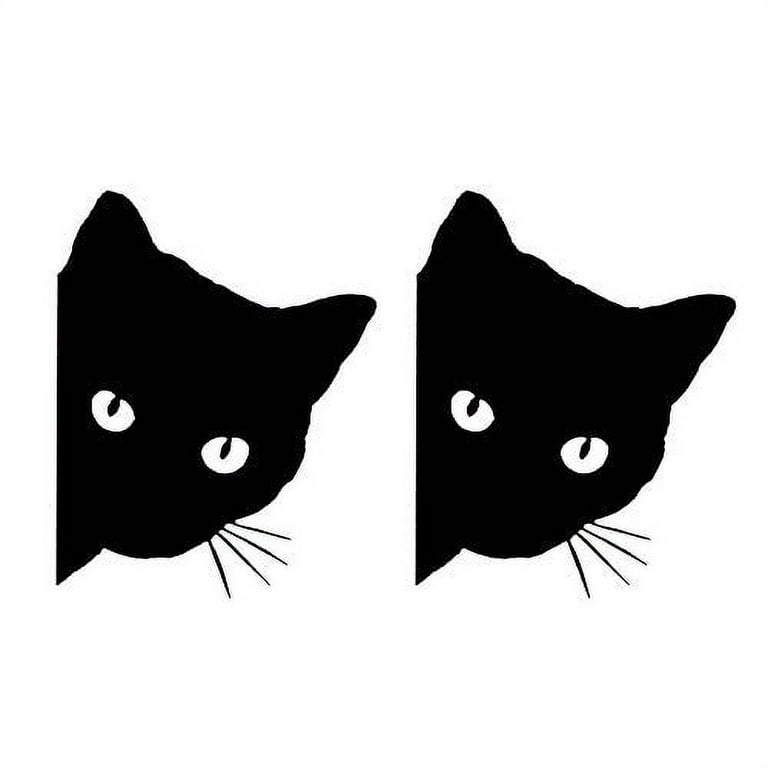 TOMALL 2PCS 6.1'' Cat Peeking Car Stickers Cat Watching Vinyl
