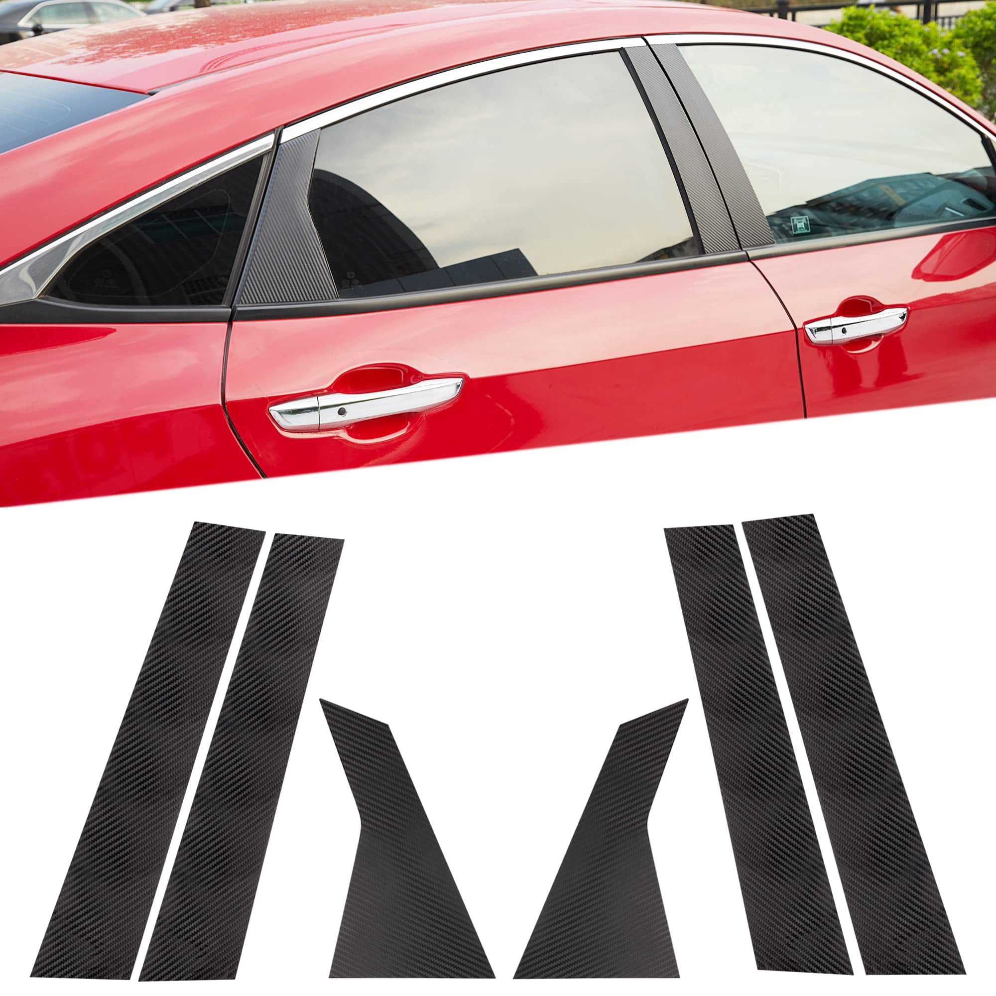 7 Column Sticker TOMALL Car Window Pillar RRF12 Post Vinyl Stickers with Honda 10th Gen ...