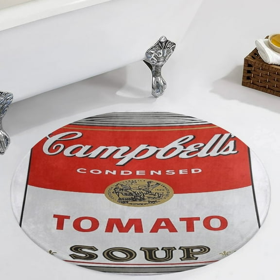 TOMATO SOUP Round Carpet Circle Rug Outdoor Patio Area Rug Washable Large Area Rugs Hallway Room Decor Fitness Mats