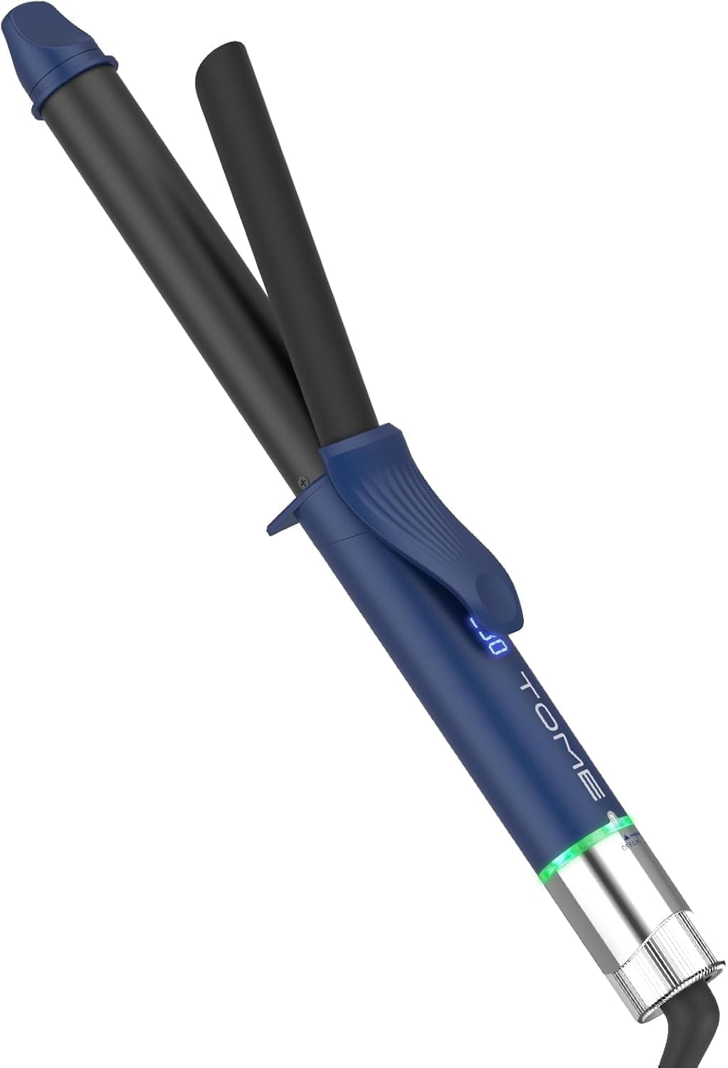 TOME 1 inch Long Barrel Curling Iron, Ceramic Hair Curling Wand Auto Shut Off LED Display,Blue