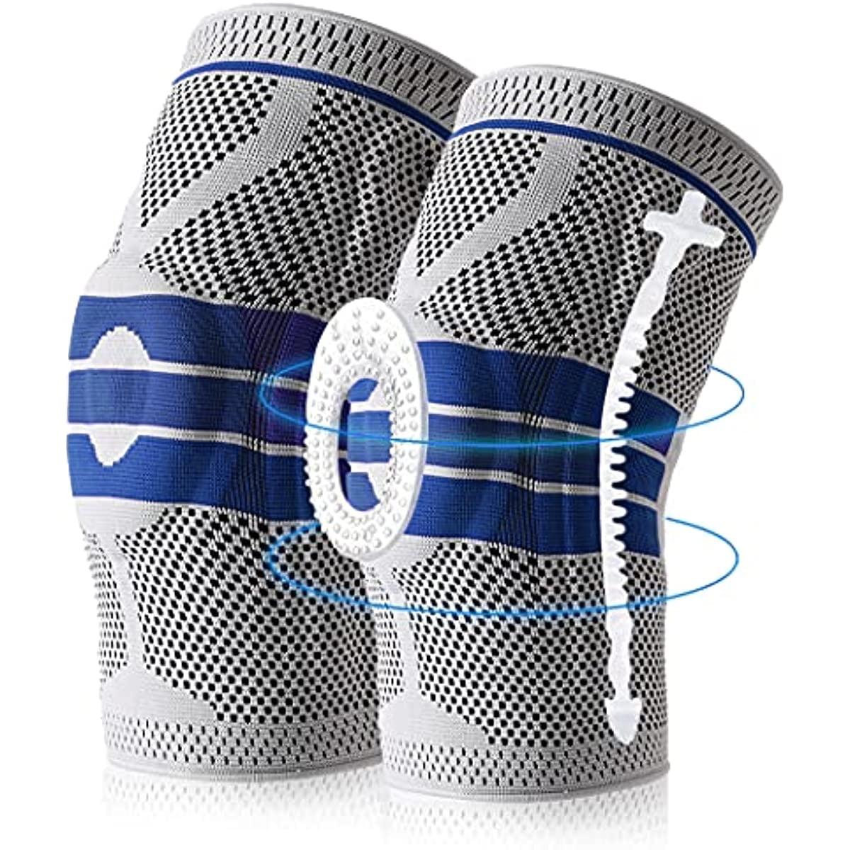 RIBONGZ 2 Pack Knee Brace Compression Sleeve for Knee Pain Wraps