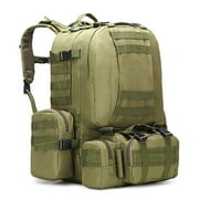 RIBONGZ 50L/ 4 in 1 Outdoor Built-up Camping Backpack Molle Rucksacks for Hiking Hunting Trekking Bag