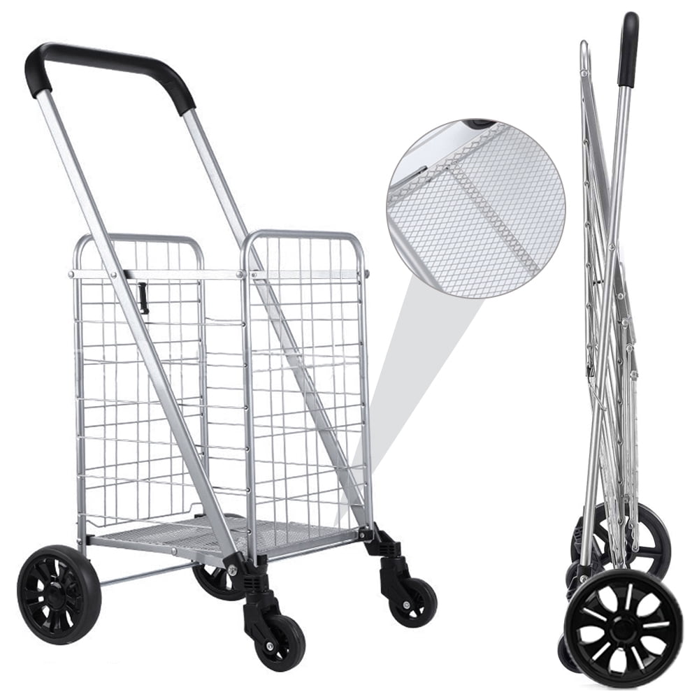 TOMITANY Grocery Utility Shopping Cart with 360° Rolling Swivel Wheels