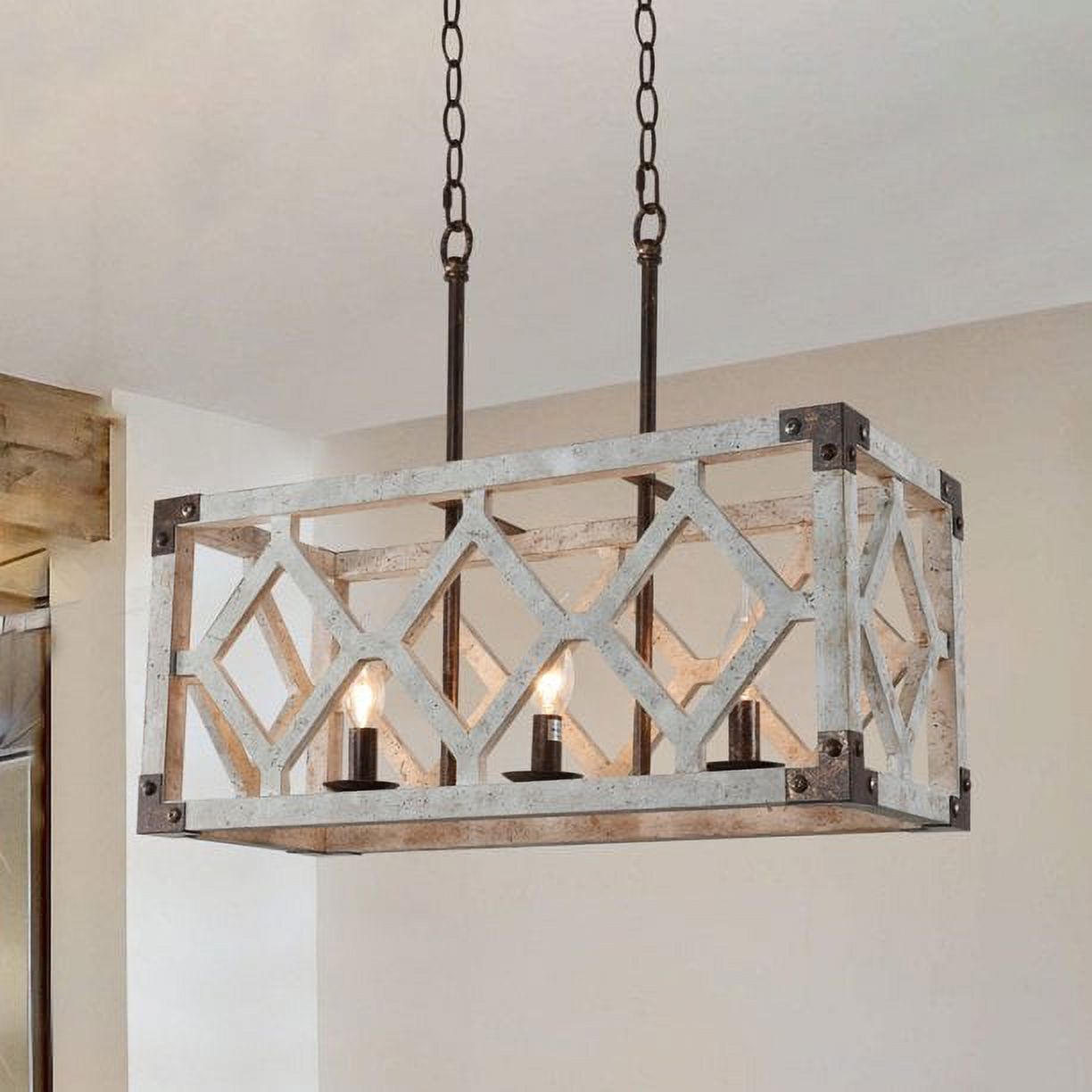 Kira Home Bradford 35" 5- Light Farmhouse Linear Chandelier for Dining ...