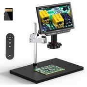 TOMLOV 10.1 HDMI Digital Microscope Coin Microscope Magnifier for Error Coins with HD IPS LCD Screen, 52MP Electronics Repair Soldering Microscope with Ring Light