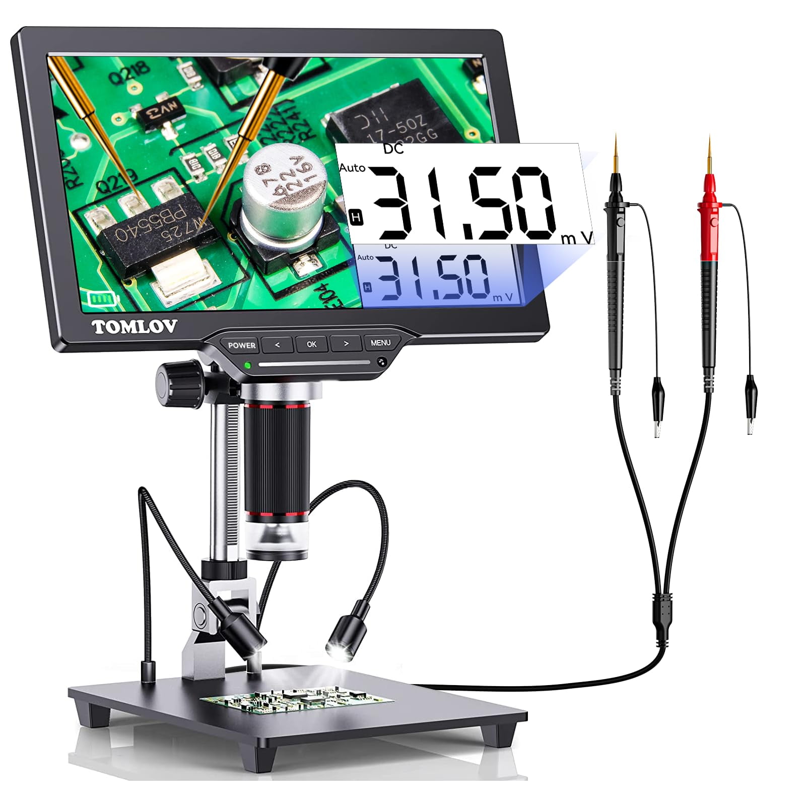 7 LCD Digital Microscope, 1080P Coin Microscope with 16MP Ultra-Precise  Focusing Microscope with 32GB TF Card - Hose Clamps & Nuts Tool, Socket  Set Screws