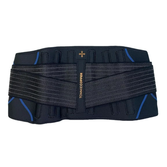 TOMMIE COPPER ADJUSTABLE COMPRESSION BACK BRACE Unisex Size 2XL/3XL BLACK/ BLUE