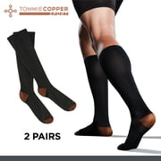 Tommie Copper Compression Socks 2 Pack, Small/Medium , Black, Unisex Sizing