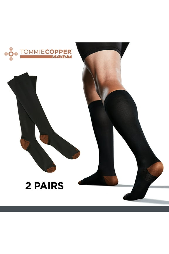 Compression Socks 2 Pack, Small/Medium , Black, Unisex Sizing