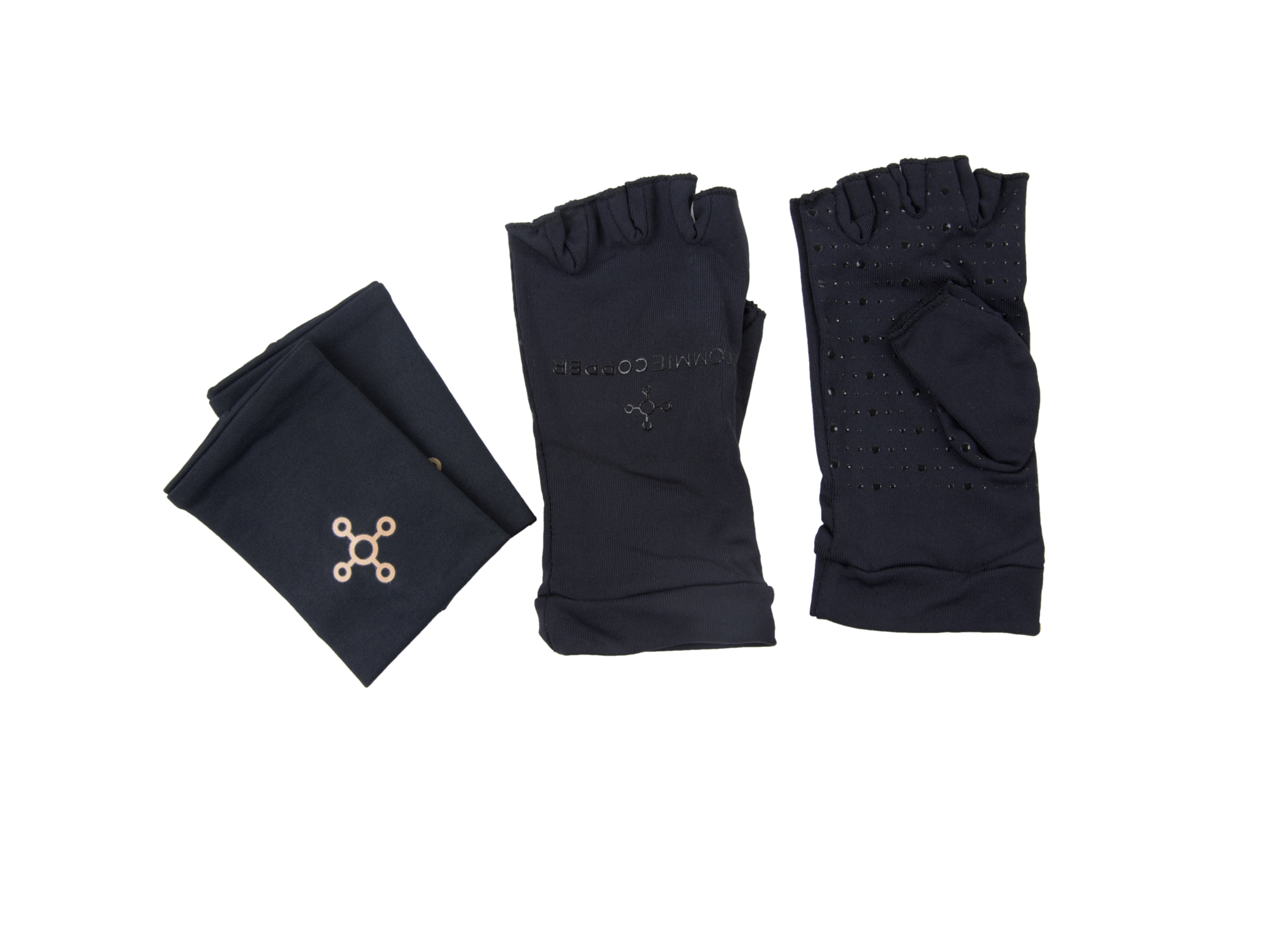 TOMMIE COPPER Unisex Black Compression Gloves/Wrist Sleeves Medium NEW