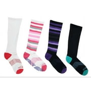 TOMMIE COPPER Women's 4 Pair Pink Multi Compression OTC Socks, Medium