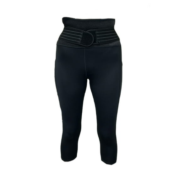 TOMMIE COPPER Women's Adjustable Strap Back Support Pro 19" Leggings, Black, 3X