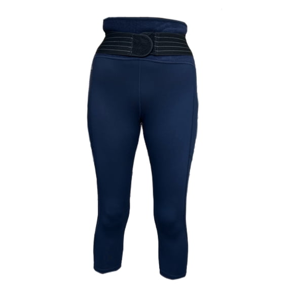 TOMMIE COPPER Women's Adjustable Strap Back Support Pro 19" Leggings, Navy, 3X
