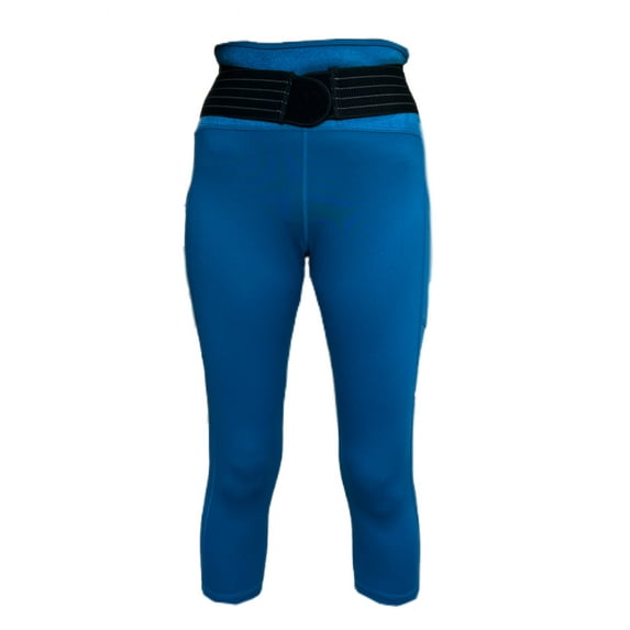 TOMMIE COPPER Women's Adjustable Strap Back Support Pro 19" Leggings, Teal, 4X