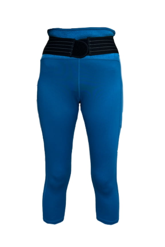 Women's Adjustable Strap Back Support Pro 19" Leggings, Teal, L
