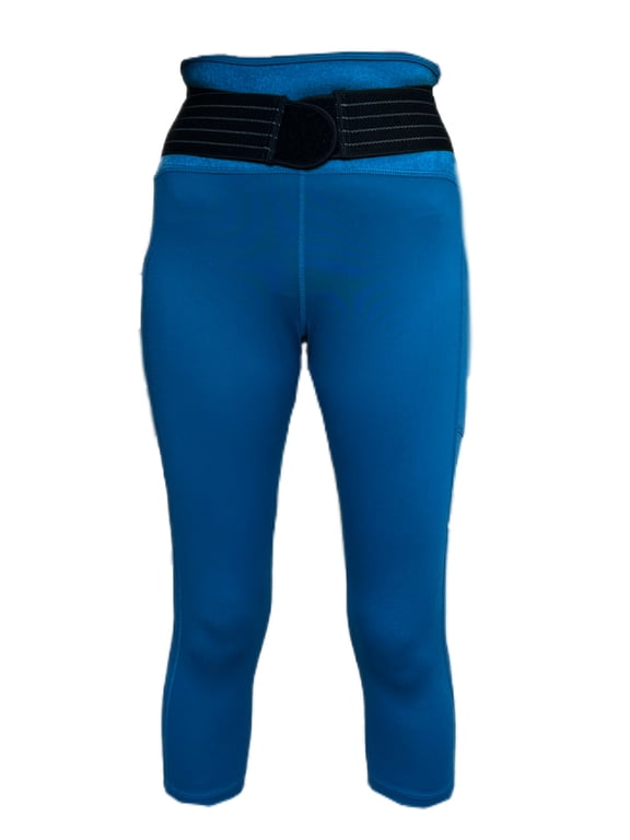 Women's Adjustable Strap Back Support Pro 19" Leggings, Teal, L
