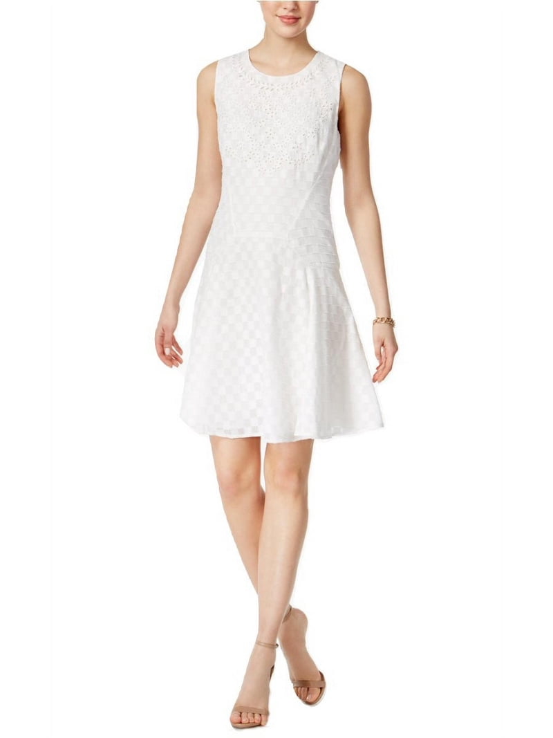 fitted lace wedding dress Eyelet Fit & Flare Mini Dress – Ragstock main image 0