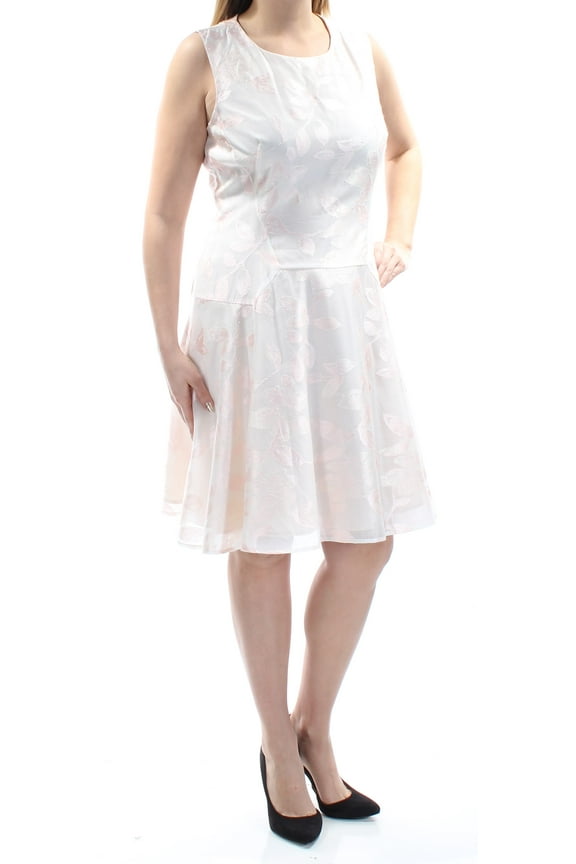 Women's Floral-Brocade Drop-Waist Dress (4, Blush/Ivory)