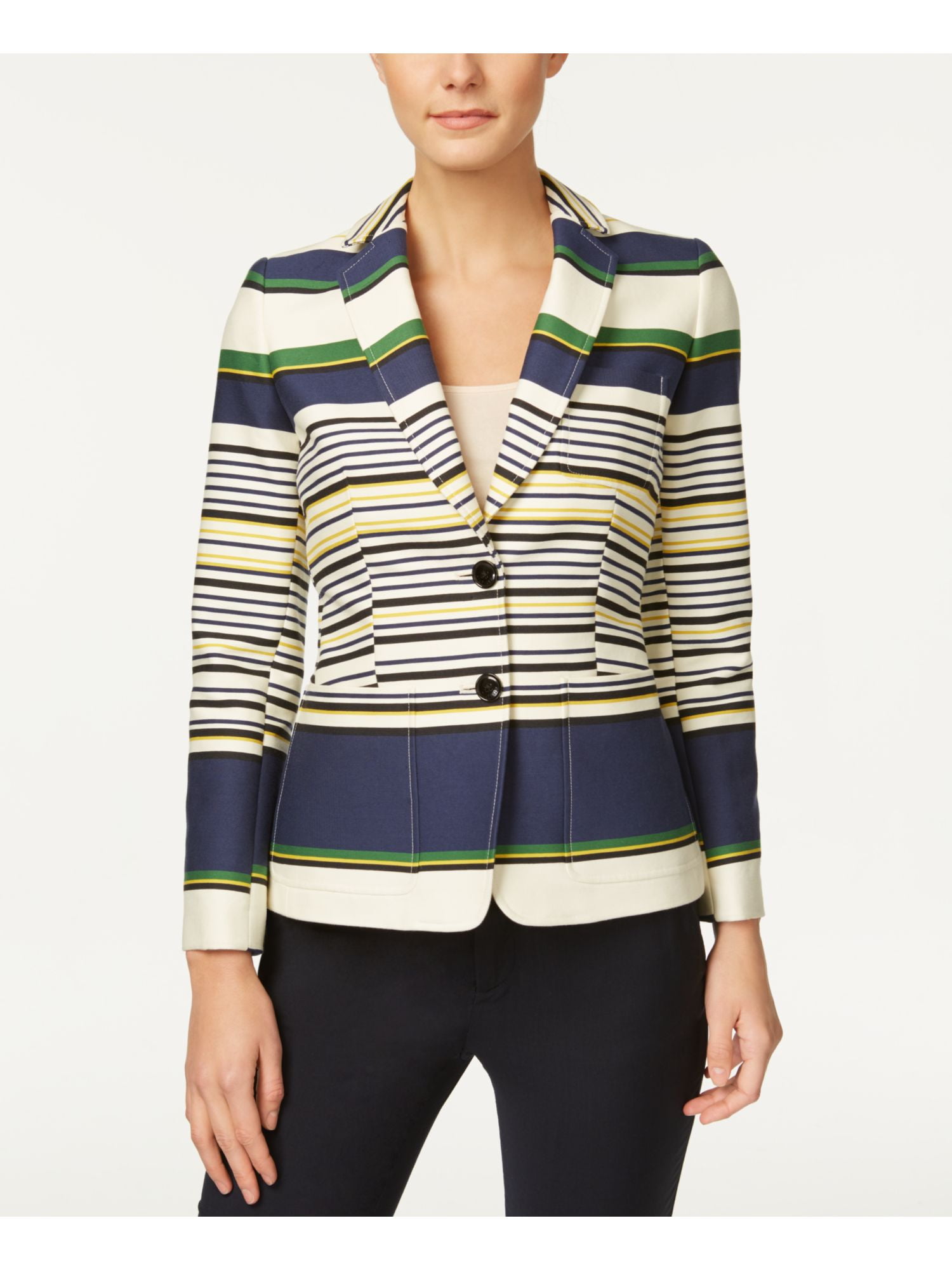 Navy striped blazer womens hot sale