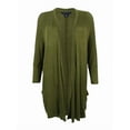 thumbnail image 1 of Tommy Hilfiger Women's Holly Draped Open-Front Cardigan (M, Green), 1 of 2