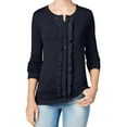 thumbnail image 1 of Tommy Hilfiger Kelly Ruffled Cardigan Masters Navy L, 1 of 2