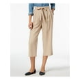 thumbnail image 1 of Tommy Hilfiger Women's St. Tropez Tencel Cropped High-Waist Pants, Tan, Medium, 1 of 3