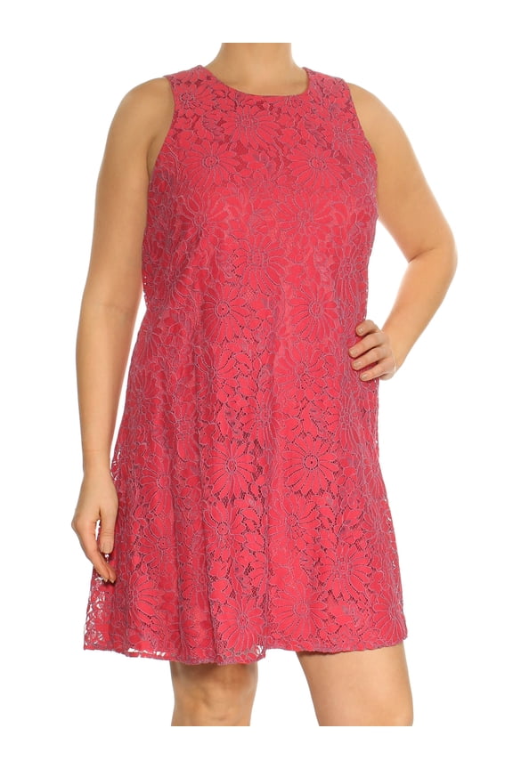 $99 Womens New 1267 Blue Floral Lace Sleeveless Shift Dress 2 B+B