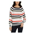 thumbnail image 1 of TOMMY HILFIGER $99 Womens New White Color Block Sweater S B+B, 1 of 4