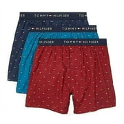 TOMMY HILFIGER MEN X3 - 221 MAHOGANY XLARGE - 3 PACK SLIM WOVEN BOXER UNDERWEAR