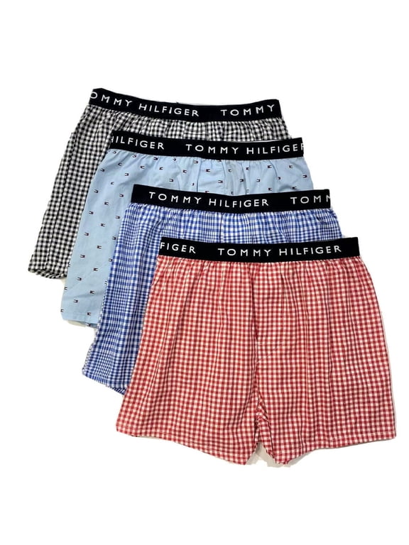 MEN X4 - 20 CHECK MEDIUM - 4 PACK SLIM FIT WOVEN BOXER UNDER