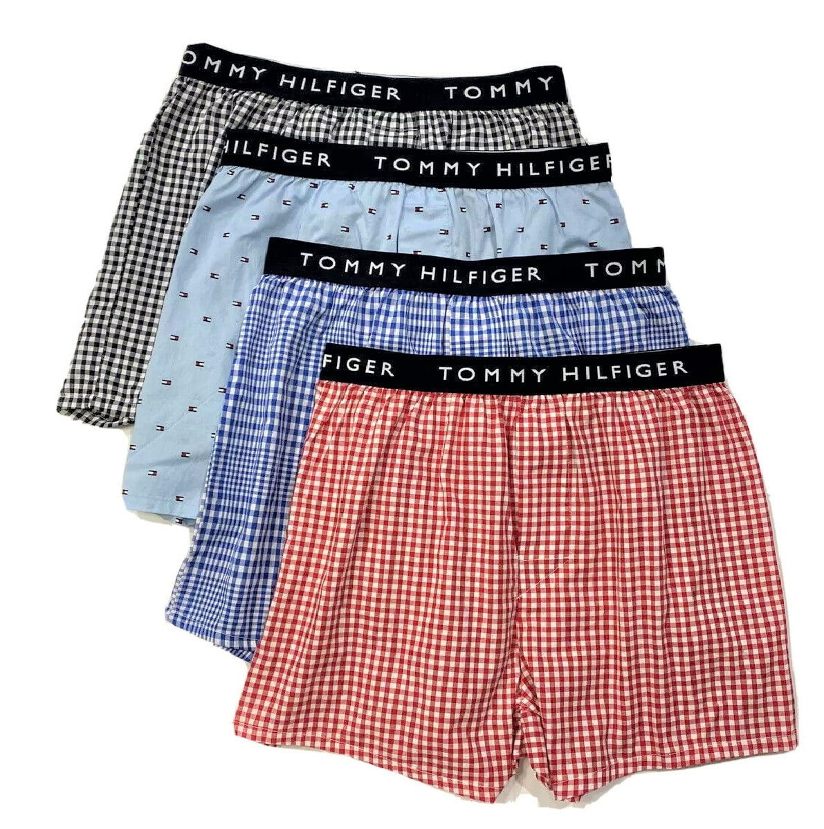 TOMMY HILFIGER MEN X4 - 20 CHECK XLARGE - 4 PACK SLIM FIT WOVEN
