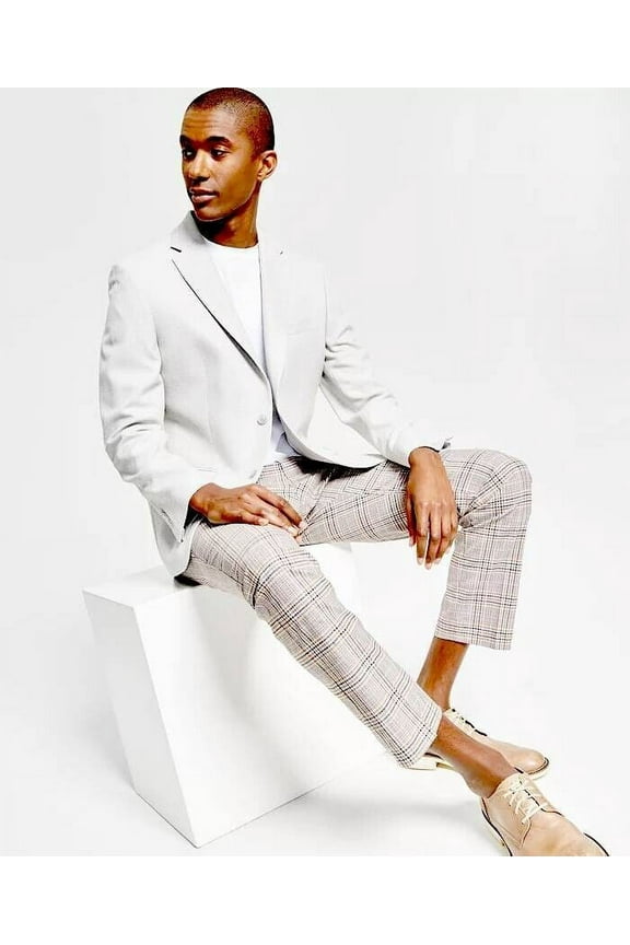 Men's Slim-Fit Solid Weave Blazer White Size 38L MSRP $295