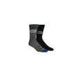thumbnail image 1 of TOMMY HILFIGER Mens 2 Pack Black Logo Breathable Reinforced Toe And Heel Casual Over The Calf Socks 7-12, 1 of 2