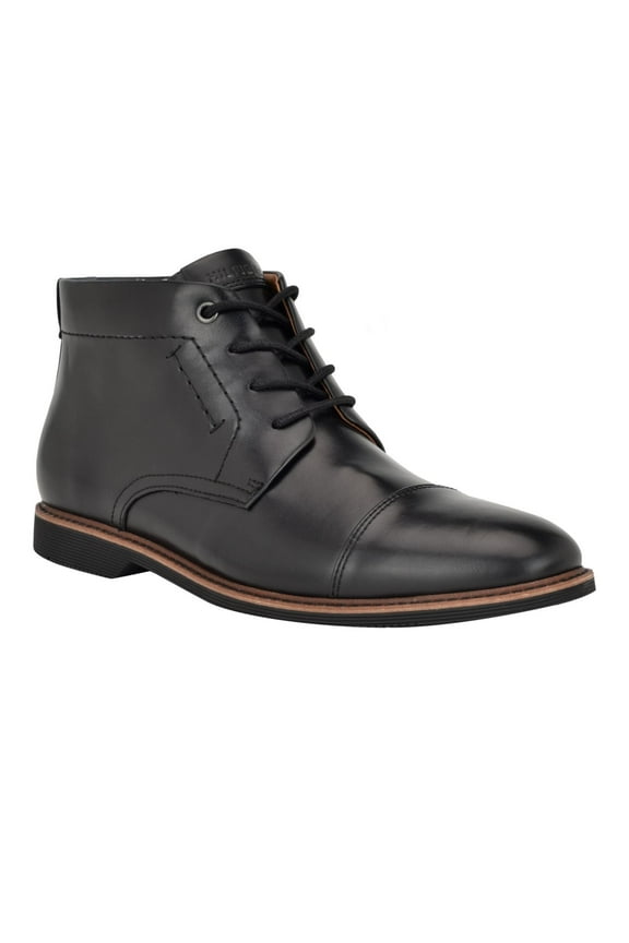 Mens Black Cushioned Rawstin Cap Toe Lace-Up Dress Chukka Boots 12