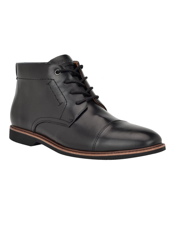 Mens Black Cushioned Rawstin Cap Toe Lace-Up Dress Chukka Boots 12