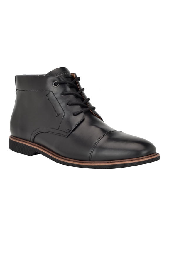 Mens Black Cushioned Rawstin Cap Toe Lace-Up Dress Chukka Boots 7.5