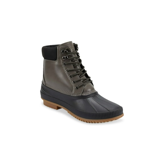 TOMMY HILFIGER Mens Gray Color Block Cushioned Collar Waterproof Padded Colins 2 Round Toe Lace-Up Duck Boots 13