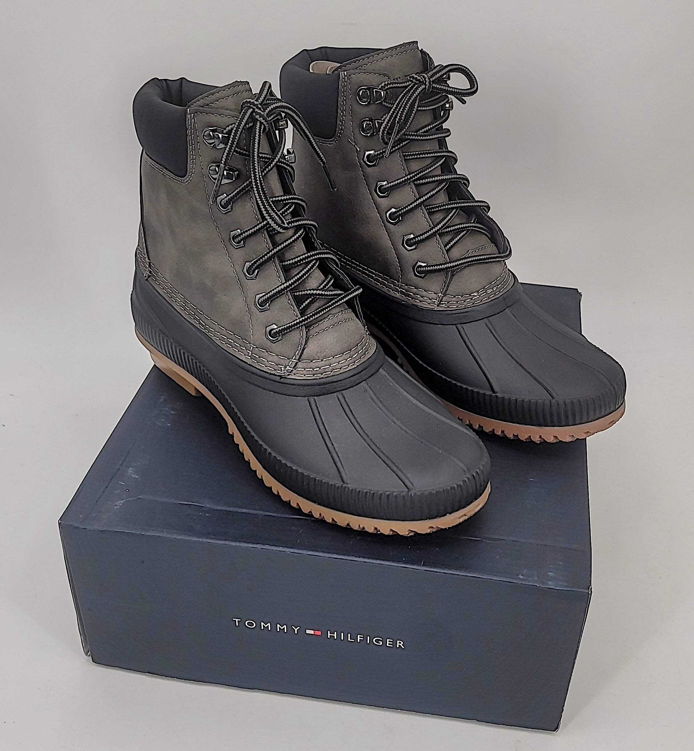 grey duck boots mens