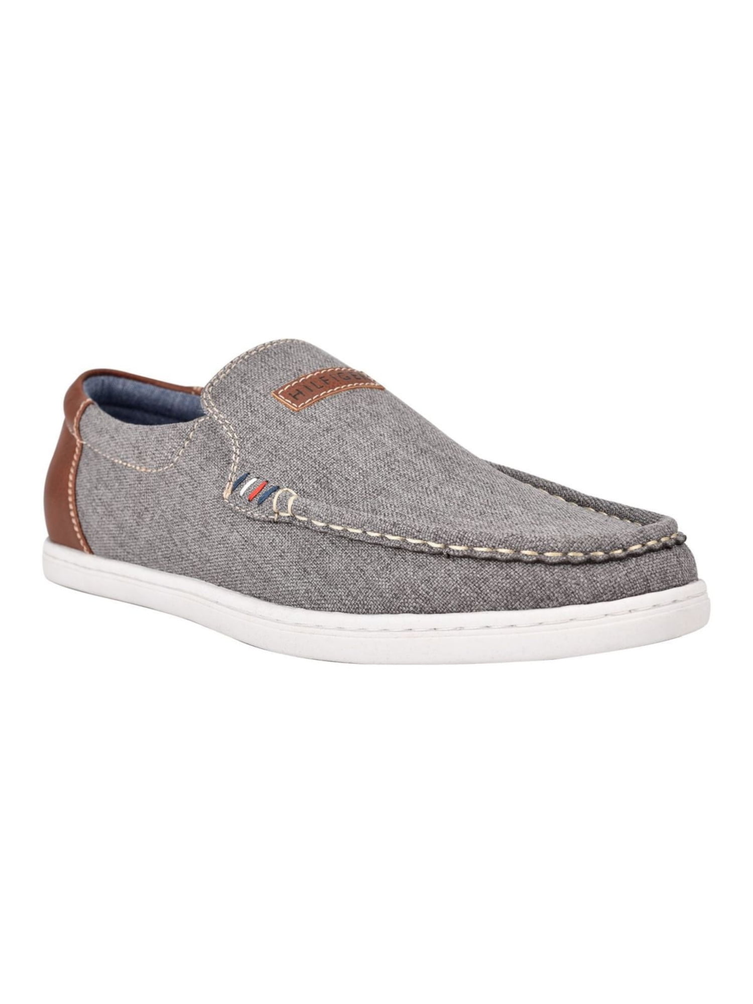 TOMMY HILFIGER Mens Gray Linen Stretch Carlid Round Toe Slip On Sneakers TOMMY HILFIGER Men main image 4