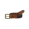 thumbnail image 1 of TOMMY HILFIGER Mens Navy Ribbon Logo Inlay Contrast Stitching Leather Casual Belt 34, 1 of 2