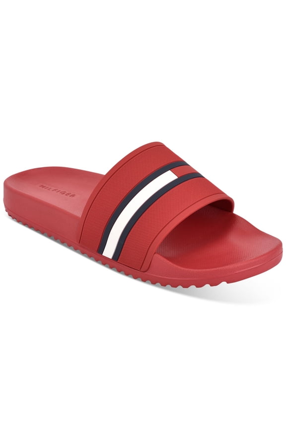 Mens Red Comfort Redder Round Toe Slip On Slide Sandals Shoes 11 M